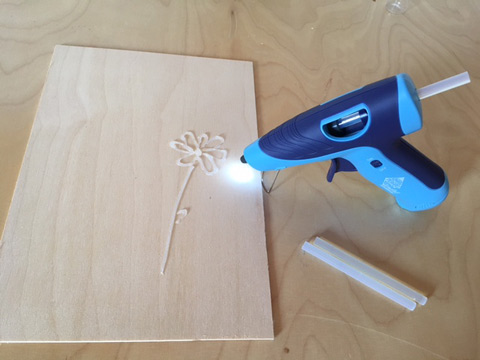 Drawing on Canvas with the Hot Glue Gun 